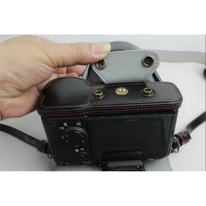 PU Leather Protective Bag + Strap + Camera Lens Bag for Sony ILCE-9 / A9 / A7RM3 A7RIII