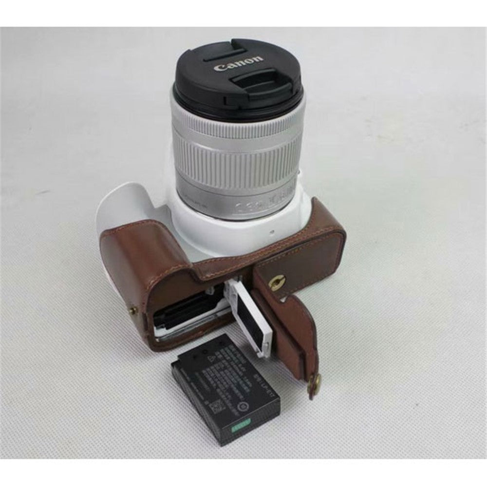 PU Leather Half Bottom Camera Protective Casing for Canon EOS 200D