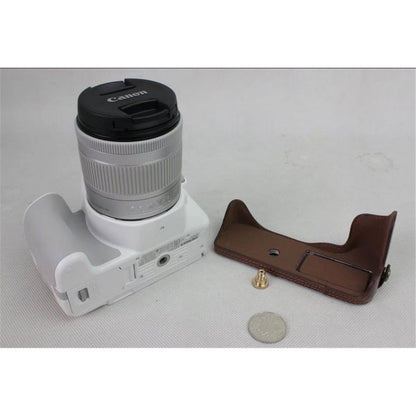 PU Leather Half Bottom Camera Protective Casing for Canon EOS 200D