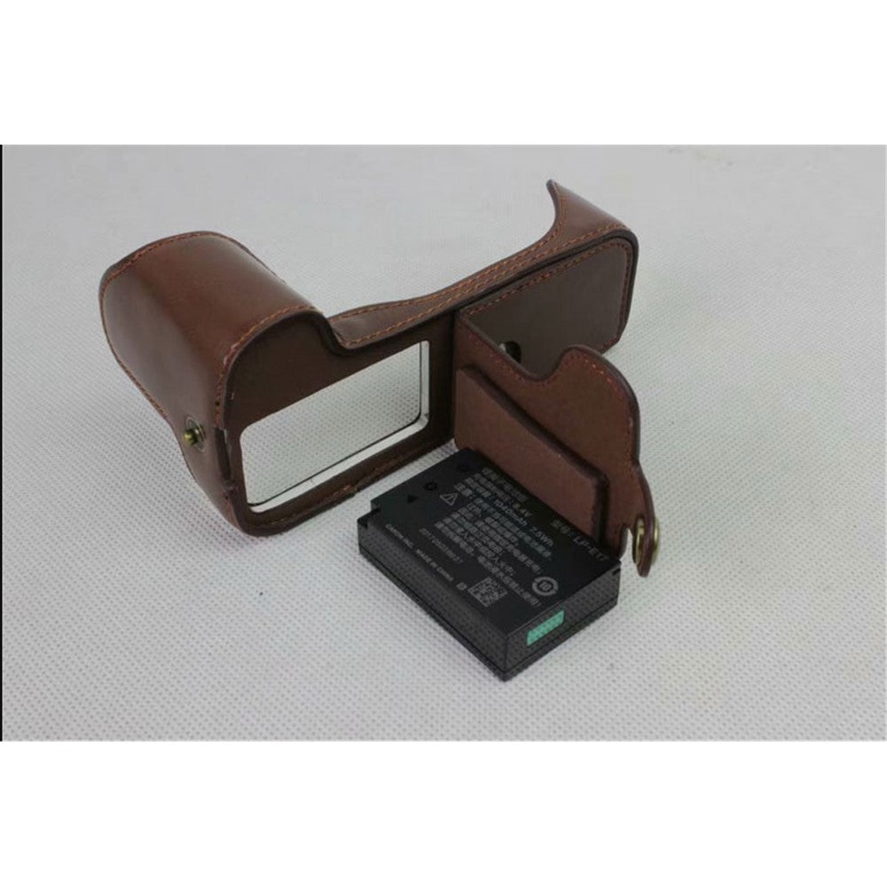 PU Leather Half Bottom Camera Protective Casing for Canon EOS 200D