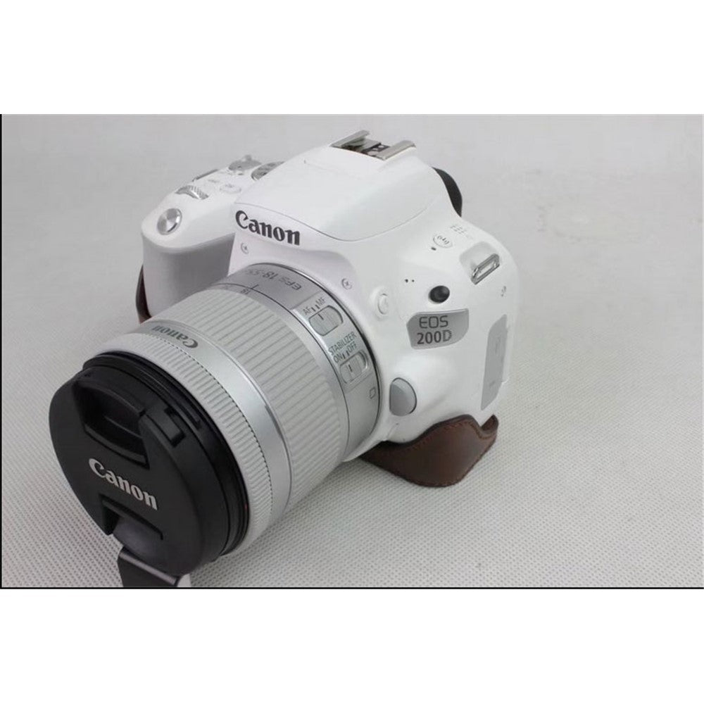 PU Leather Half Bottom Camera Protective Casing for Canon EOS 200D