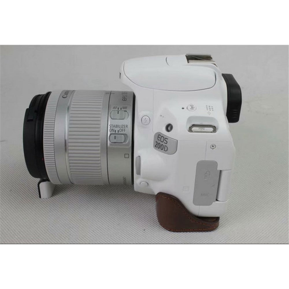 PU Leather Half Bottom Camera Protective Casing for Canon EOS 200D