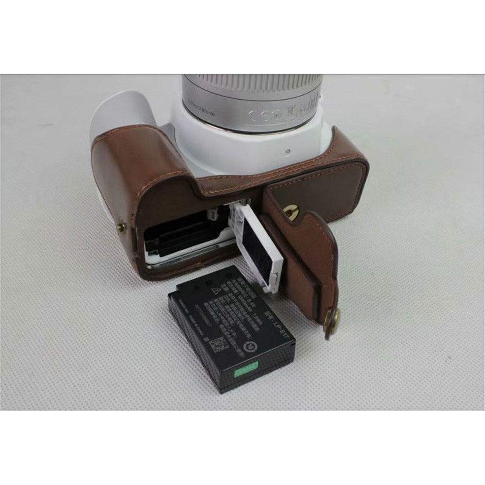 PU Leather Half Bottom Camera Protective Casing for Canon EOS 200D