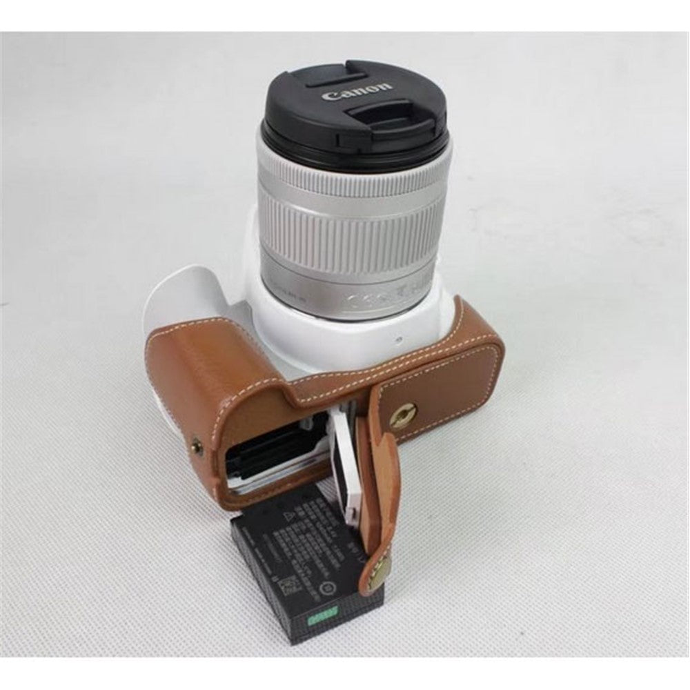 Genuine Leather Half Bottom Camera Protection Shell for Canon EOS 200D