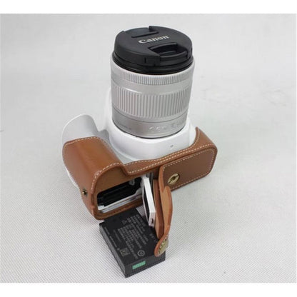 Genuine Leather Half Bottom Camera Protection Shell for Canon EOS 200D