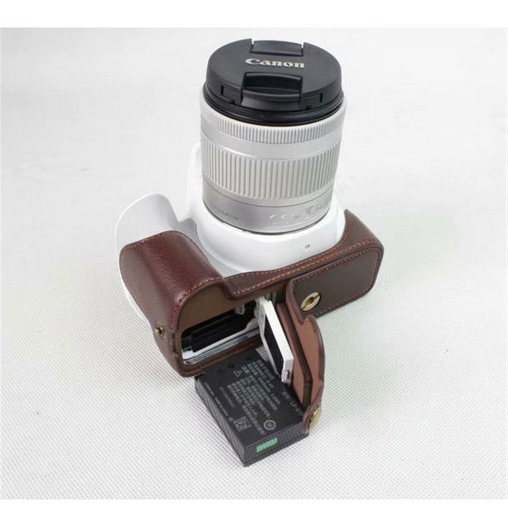 Genuine Leather Half Bottom Camera Protection Shell for Canon EOS 200D