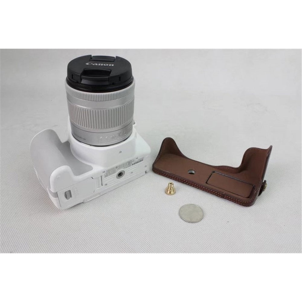 Genuine Leather Half Bottom Camera Protection Shell for Canon EOS 200D