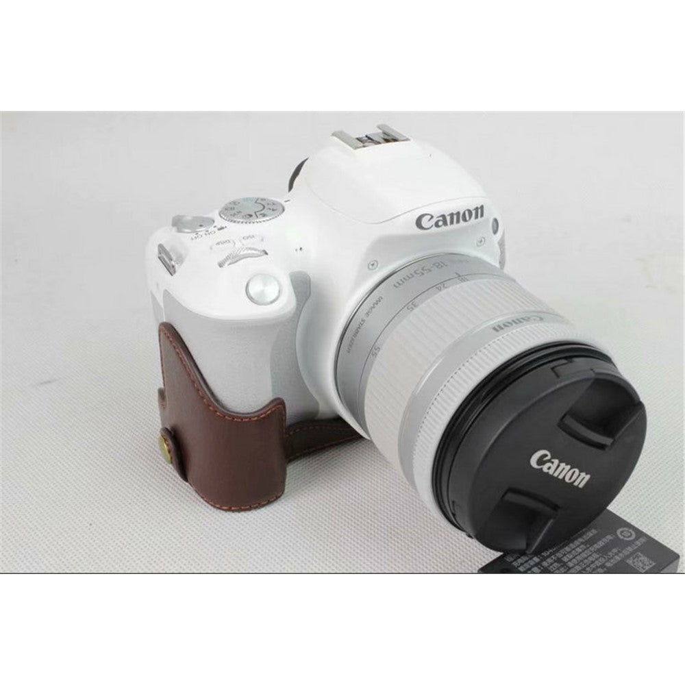 Genuine Leather Half Bottom Camera Protection Shell for Canon EOS 200D