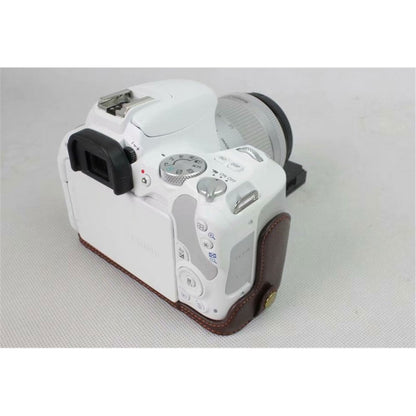 Genuine Leather Half Bottom Camera Protection Shell for Canon EOS 200D