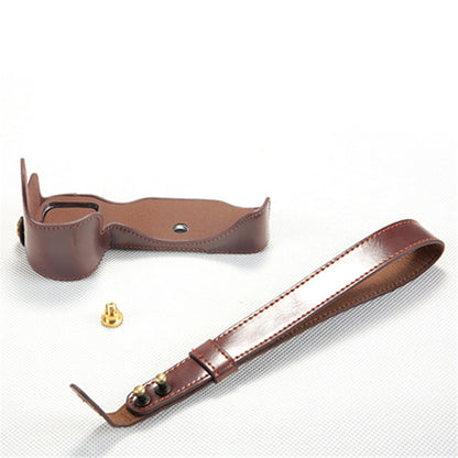 Bottom Opening PU Leather Half Protection Shell with Strap for Nikon Z7 Camera