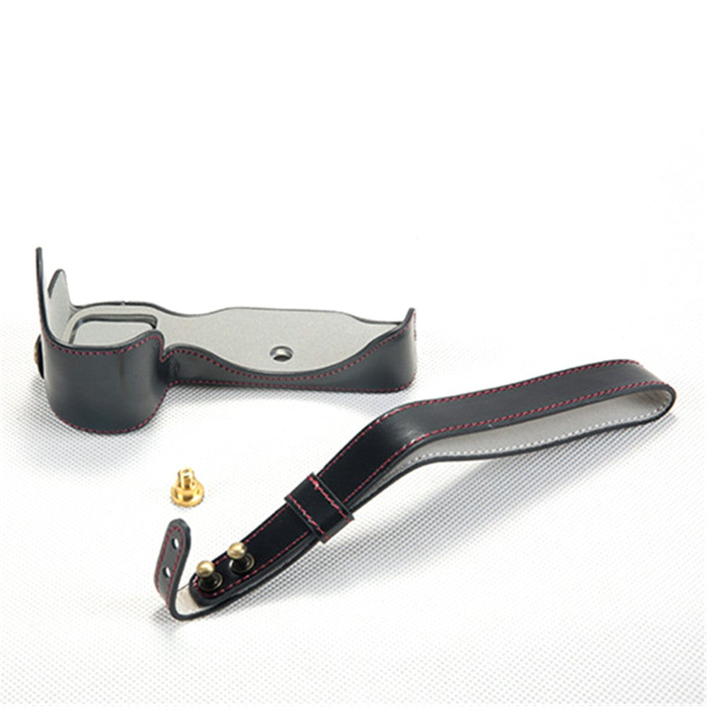 Bottom Opening PU Leather Half Protection Shell with Strap for Nikon Z7 Camera