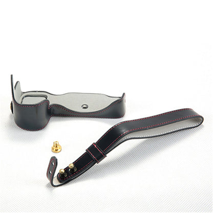 Bottom Opening PU Leather Half Protection Shell with Strap for Nikon Z7 Camera