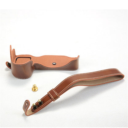 Bottom Opening PU Leather Half Protection Shell with Strap for Nikon Z7 Camera