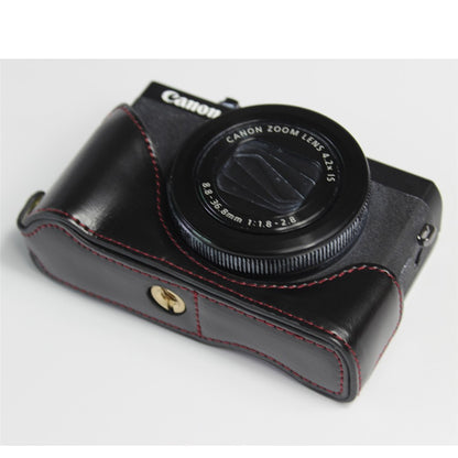 PU Leather Half Camera Case Bag Cover Protector for Canon PowerShot G7 X Mark III