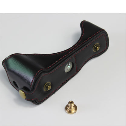 PU Leather Half Camera Case Bag with Strap for Canon PowerShot G7 X Mark III