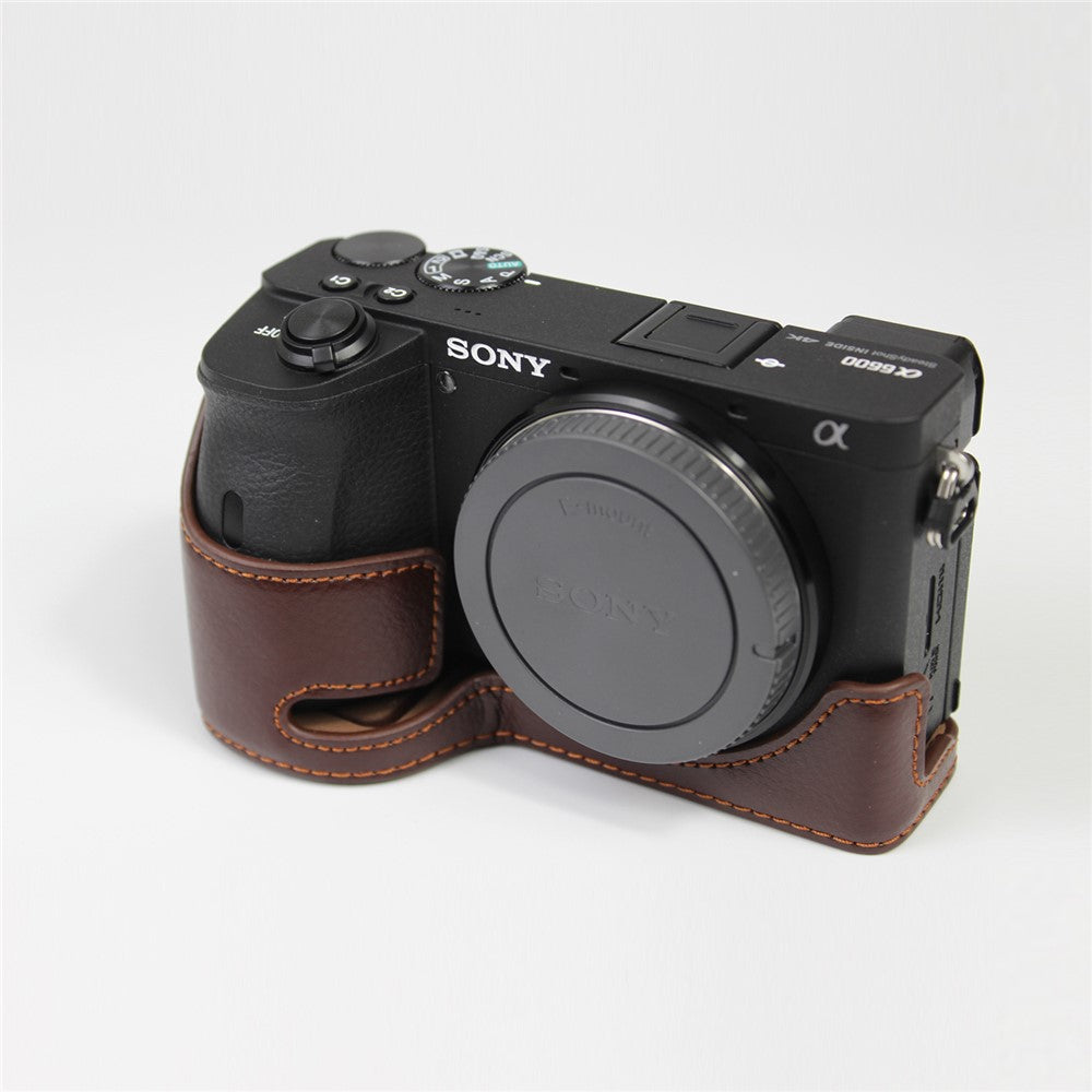 Genuine Leather Camera Protection Base Protection Semi-Case for Sony A6600