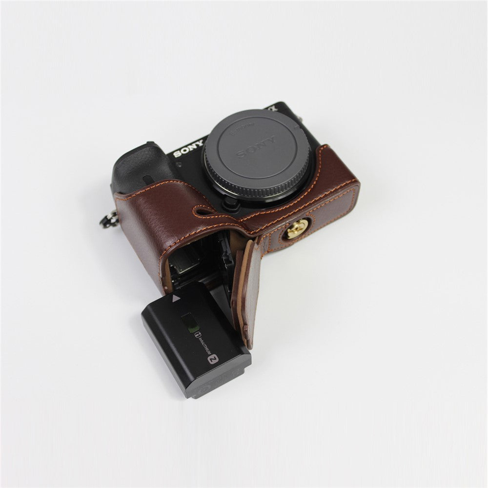 Genuine Leather Camera Protection Base Protection Semi-Case for Sony A6600