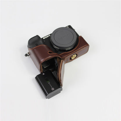 Genuine Leather Camera Protection Base Protection Semi-Case for Sony A6600