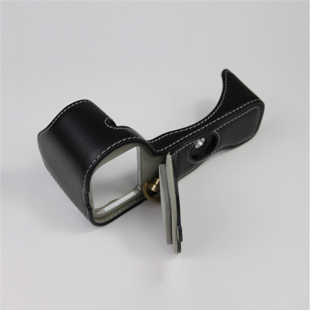 Genuine Leather Half Bottom Camera Protective Case Bag for Nikon Z50 / Z30