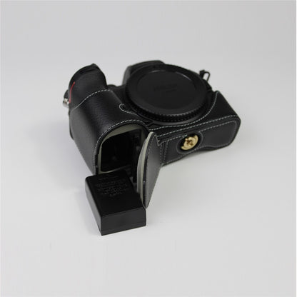 Genuine Leather Half Bottom Camera Protective Case Bag for Nikon Z50 / Z30