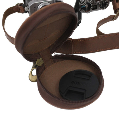 PU Leather Detachable Camera Bag Case Battery Opening Design Protective Cover with Lens Pouch and Shoulder Strap for Nikon Z fc 28mm