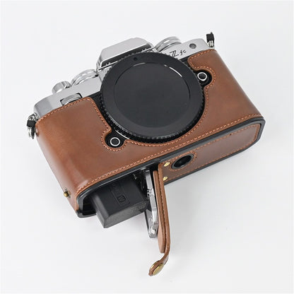 Camera Bag Bottom Case PU Leather Protective Half Body Cover with Battery Opening for Nikon Z fc