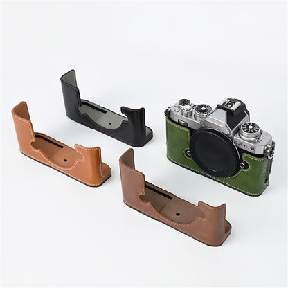 Camera Bag Bottom Case PU Leather Protective Half Body Cover with Battery Opening for Nikon Z fc