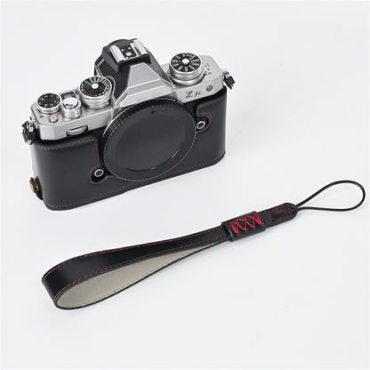 Camera Bag Bottom Case PU Leather Protective Half Body Cover with Battery Opening for Nikon Z fc