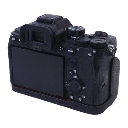 For Sony A7M5 / A7M4 / A1 / A7S III / A7S3 / A7R5 Shockproof Camera Cover Genuine Leather Camera Bottom Case Protective Sleeve