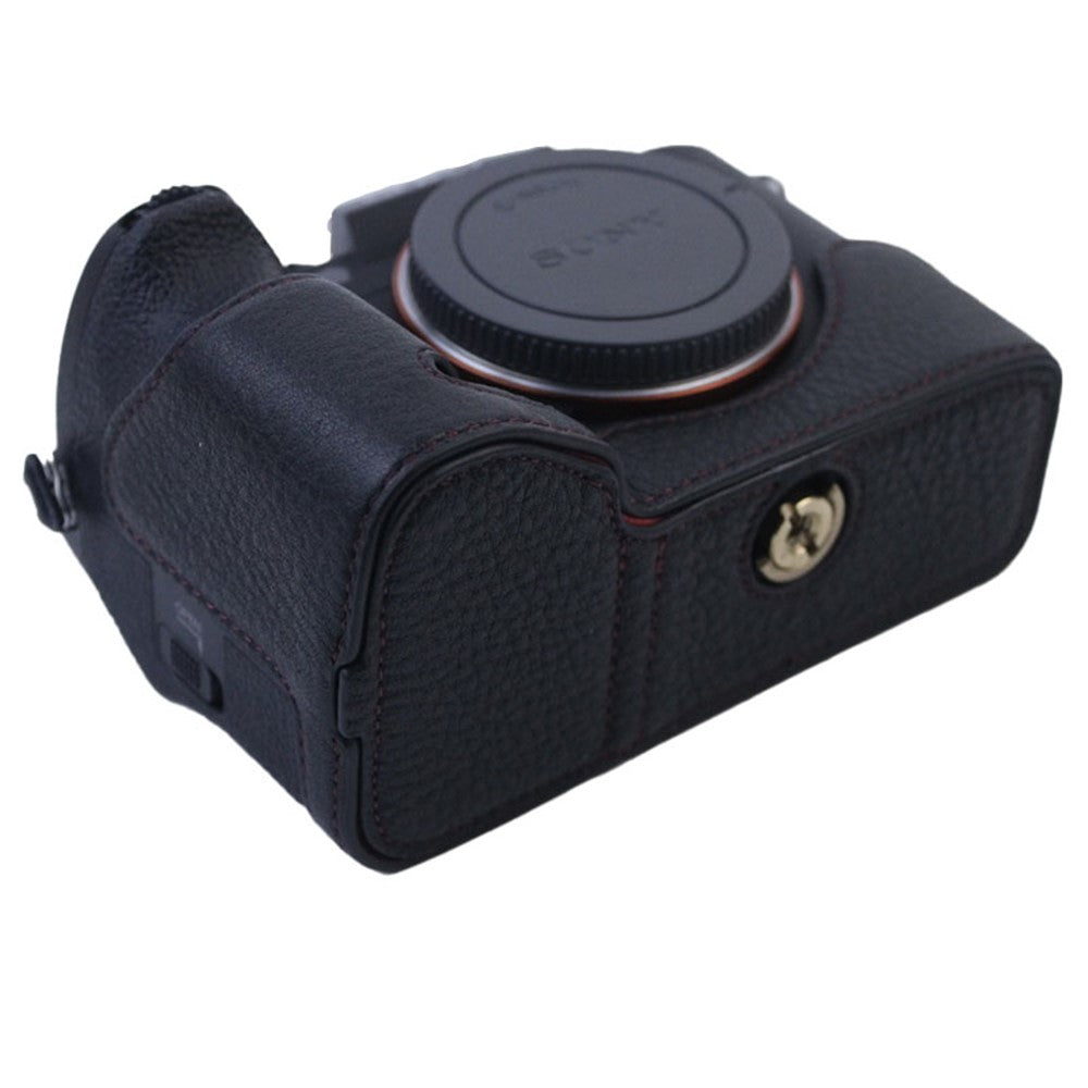 For Sony A7M5 / A7M4 / A1 / A7S III / A7S3 / A7R5 Shockproof Camera Cover Genuine Leather Camera Bottom Case Protective Sleeve