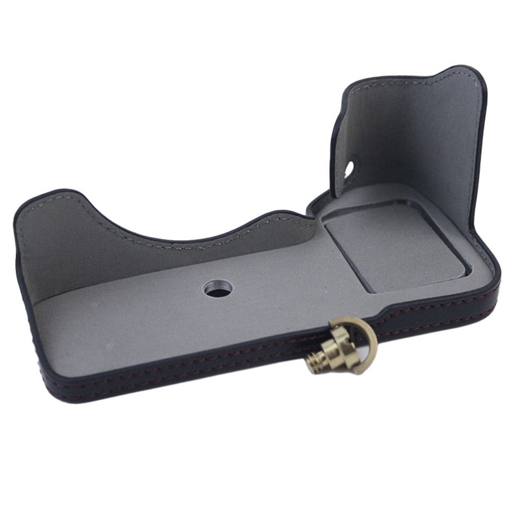 PU Leather Camera Bottom Case Protective Half Body Cover for Sony A7M5 / A7M4 / A1 / A7S III / A7S3 / A7R5 Camera