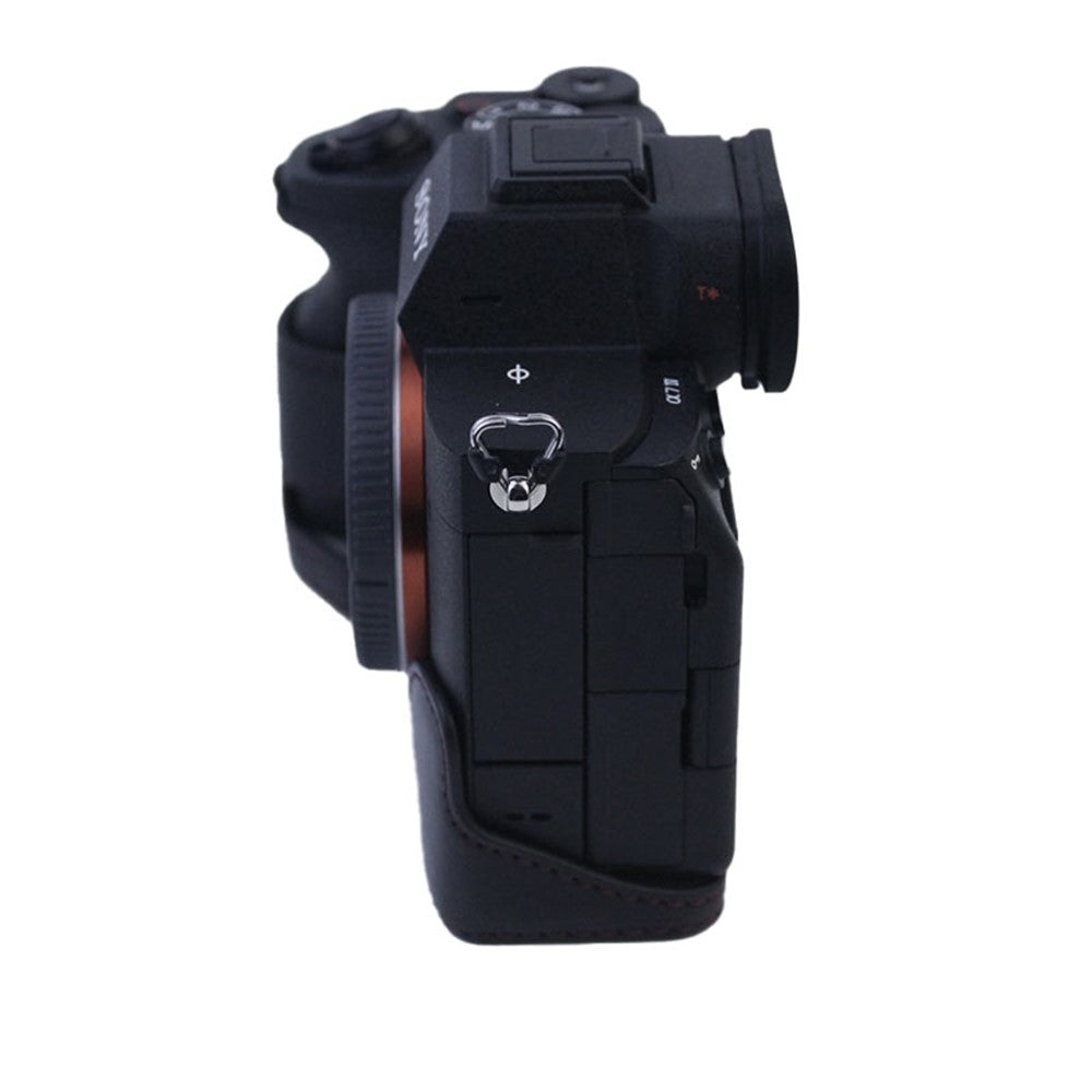 PU Leather Camera Bottom Case Protective Half Body Cover for Sony A7M5 / A7M4 / A1 / A7S III / A7S3 / A7R5 Camera