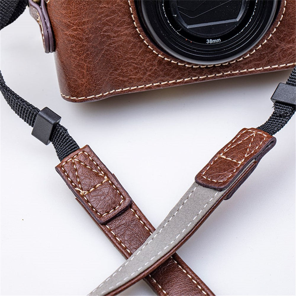 Portable PU Leather Camera Case for Sony ZV1 Detachable Camera Protective Case with Strap Magnetic Storage Bag