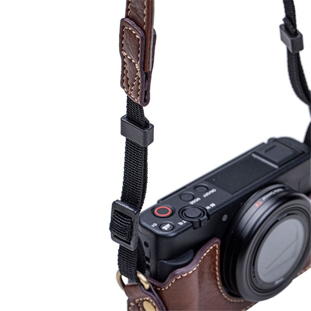 Portable PU Leather Camera Case for Sony ZV1 Detachable Camera Protective Case with Strap Magnetic Storage Bag
