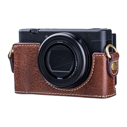 Portable PU Leather Camera Case for Sony ZV1 Detachable Camera Protective Case with Strap Magnetic Storage Bag