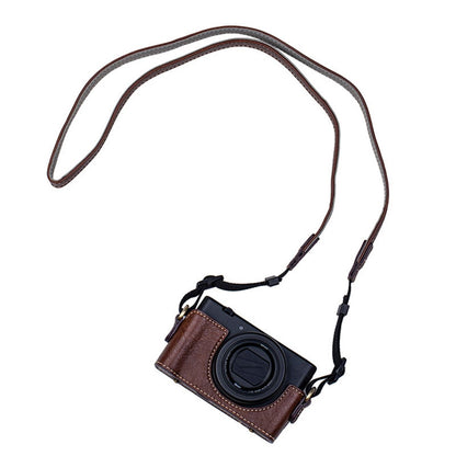 Portable PU Leather Camera Case for Sony ZV1 Detachable Camera Protective Case with Strap Magnetic Storage Bag