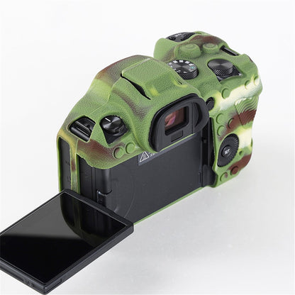 For Canon EOS R6 Litchi Texture Silicone DSLR Camera Protective Cover Case