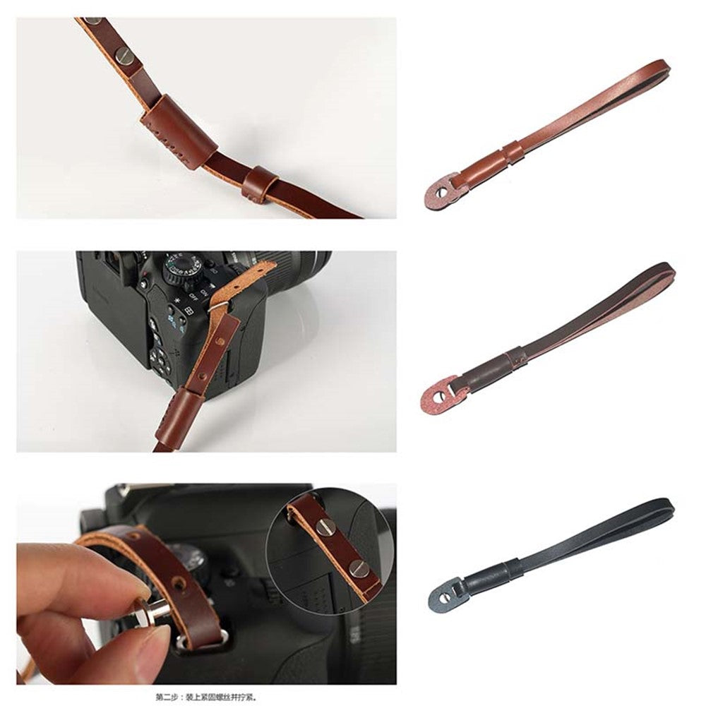 Genuine Lambskin Leather Wrist Strap Hand Grip for Canon Nikon Sony Fujifilm Panasonic Cameras