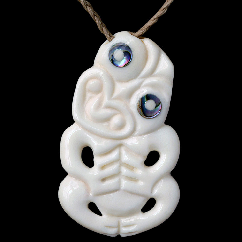 Small Bone Tiki, hand crafted Pendant