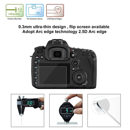 PULUZ PU5504 for Canon 7D Mark II Camera Tempered Glass Screen Protector Film 0.3mm 9H 2.5D