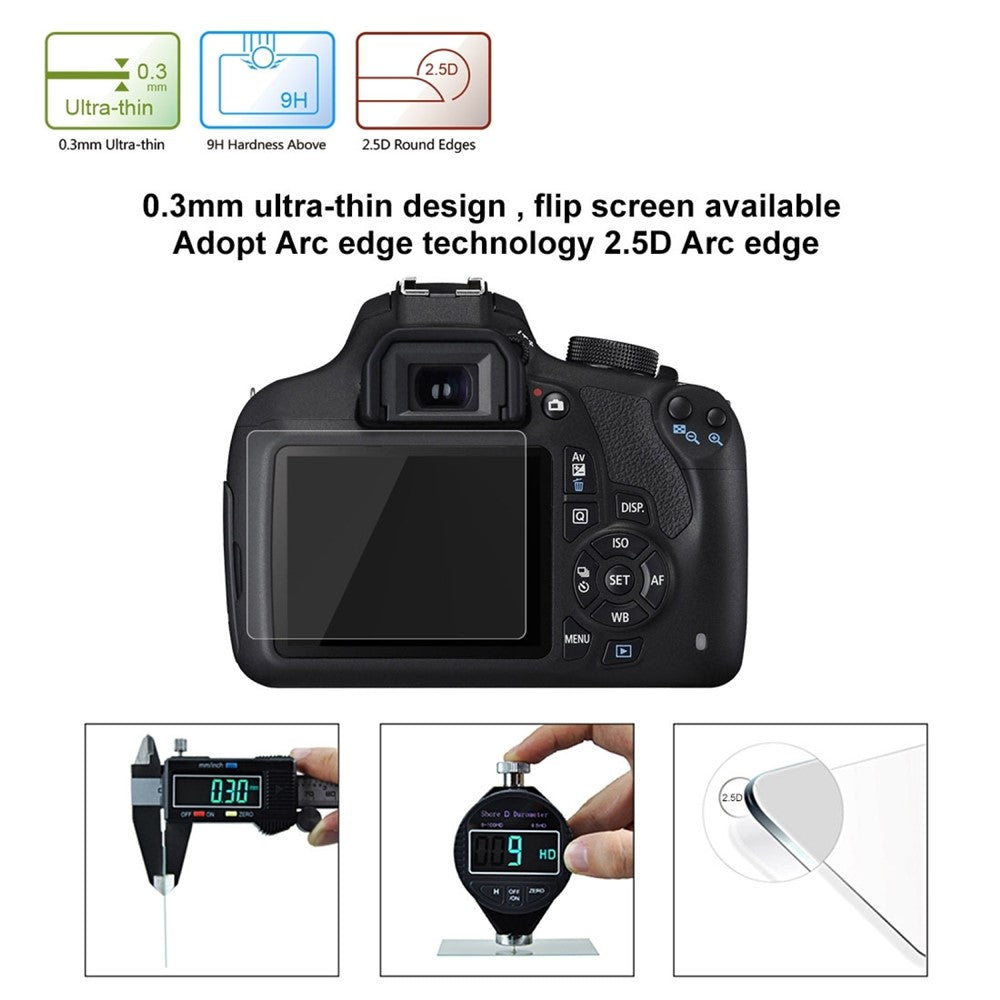 PULUZ PU5506 for Canon 1200D 1300D Cameras Tempered Glass Screen Protector Guard 0.3mm 9H 2.5D