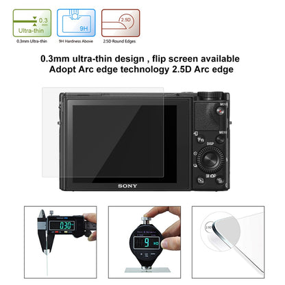 PULUZ PU5510 0.3mm 9H 2.5D Tempered Glass Screen Protector Guard for Sony RX100 A7M2 A7R A7R2 Cameras