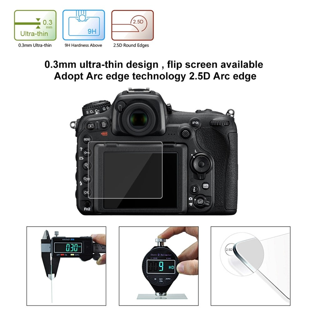 PULUZ PU5509 2.5D 0.3mm 9H Camera Tempered Glass Screen Protector for Nikon D500 D600 D610 D7100 D7200 D750 D800 D810