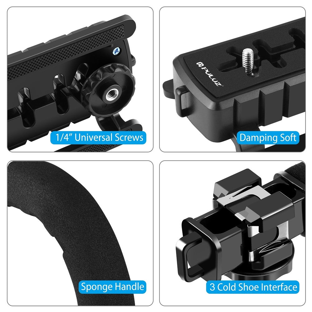 PULUZ PU3006 C-Shaped Video Handle DV Bracket Steadicam Stabilizer Kit