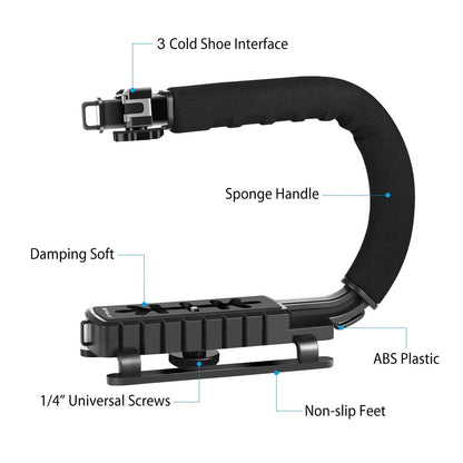PULUZ PU3006 C-Shaped Video Handle DV Bracket Steadicam Stabilizer Kit