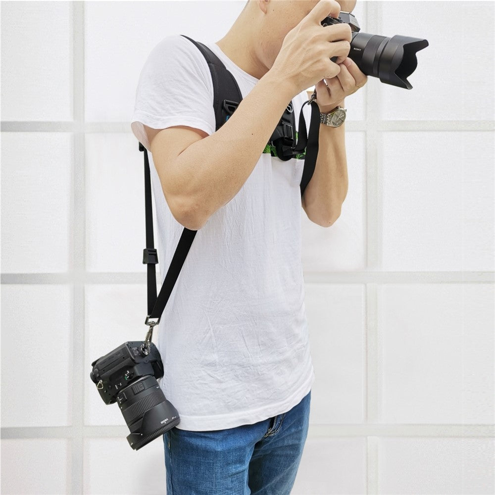 PULUZ PU6002 Quick Release Double Shoulder Harness Soft Pad Decompression Foam Shoulder Strap for DSLR Cameras