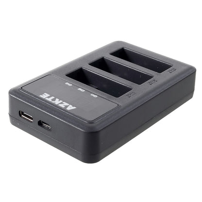 AZKTE AT850 [LCD Display] 3-slot Battery Charger for GoPro Hero 5 6 7