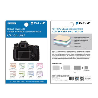 PULUZ PU5503 SLR Camera Tempered Glass Screen Protector for Canon 650D/70D/700D/750D/760D/80D