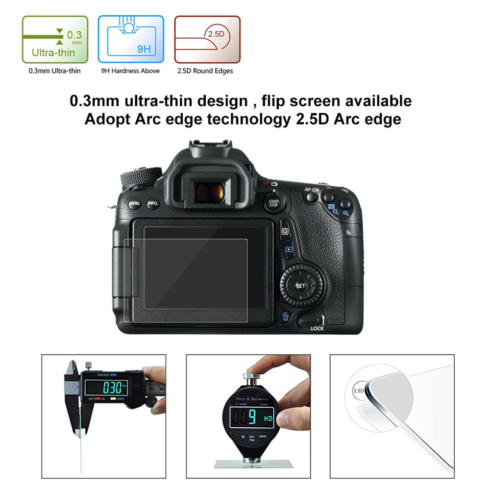 PULUZ PU5503 SLR Camera Tempered Glass Screen Protector for Canon 650D/70D/700D/750D/760D/80D