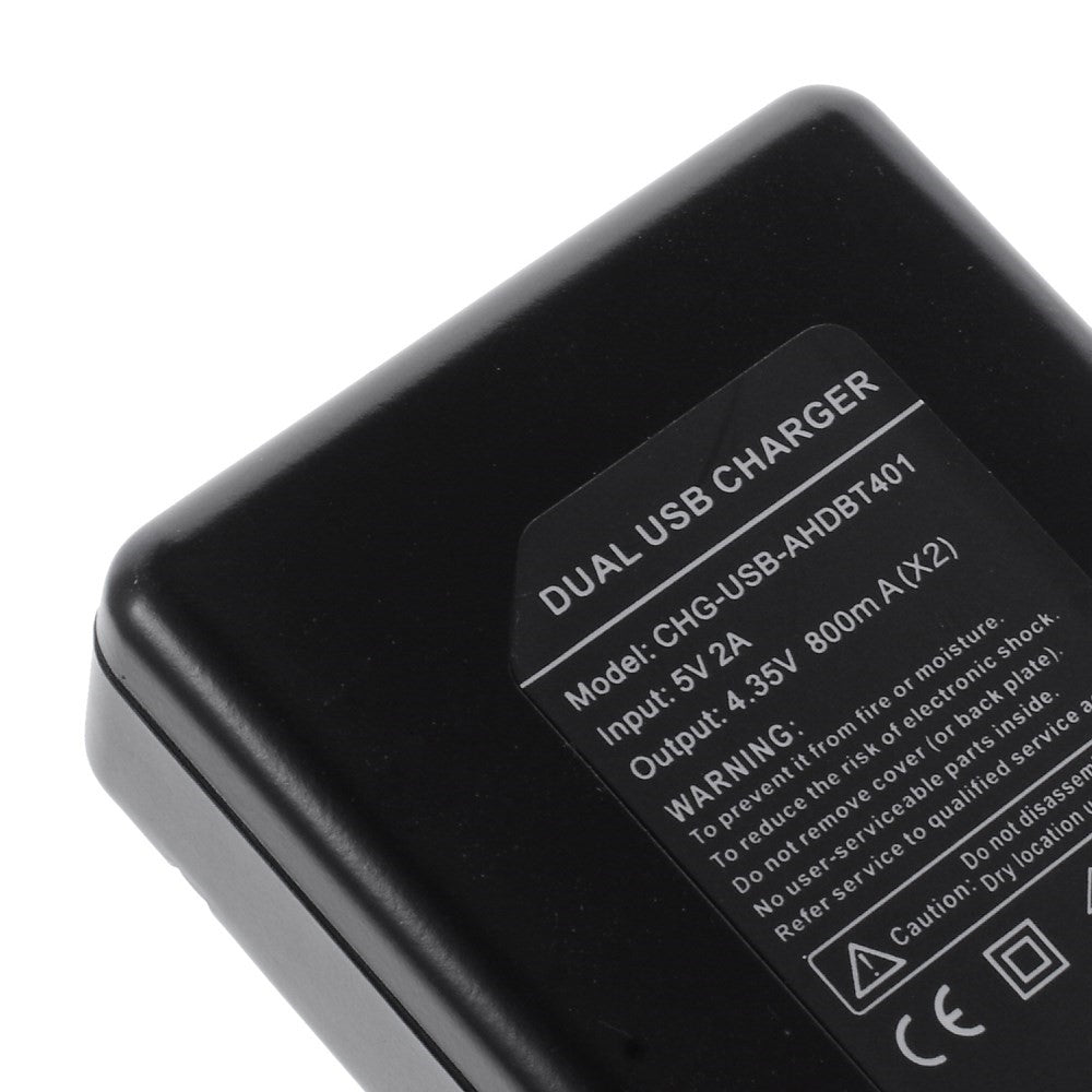 Portable Dual Ports Battery Charger for GoPro Hero 4